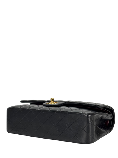 CHANEL - Medium Classic Double Flap Bag Black Lambskin Gold Hardware (CF25)