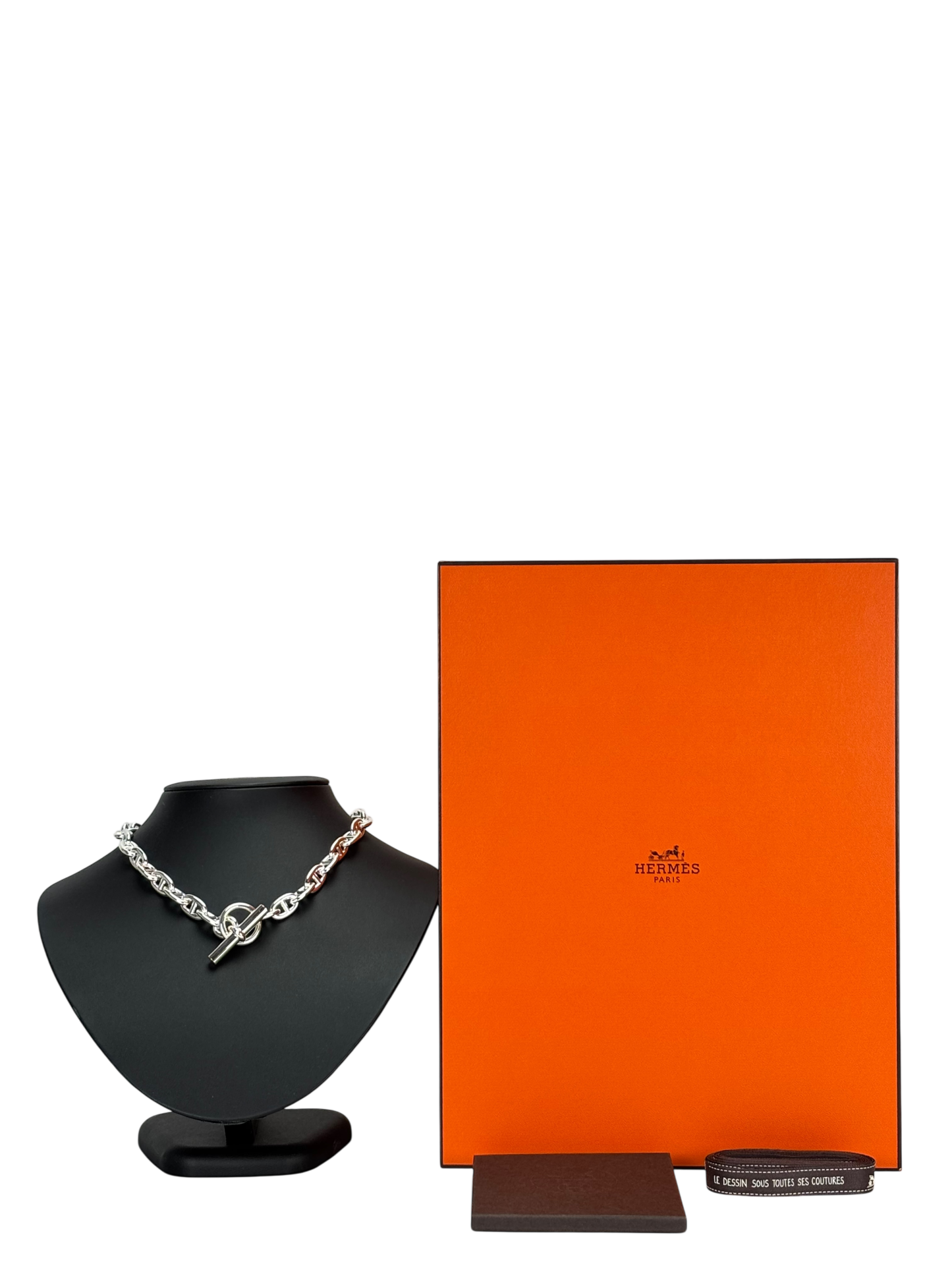HERMES - Silver 925 Chaine d'Ancre Mantel Necklace 