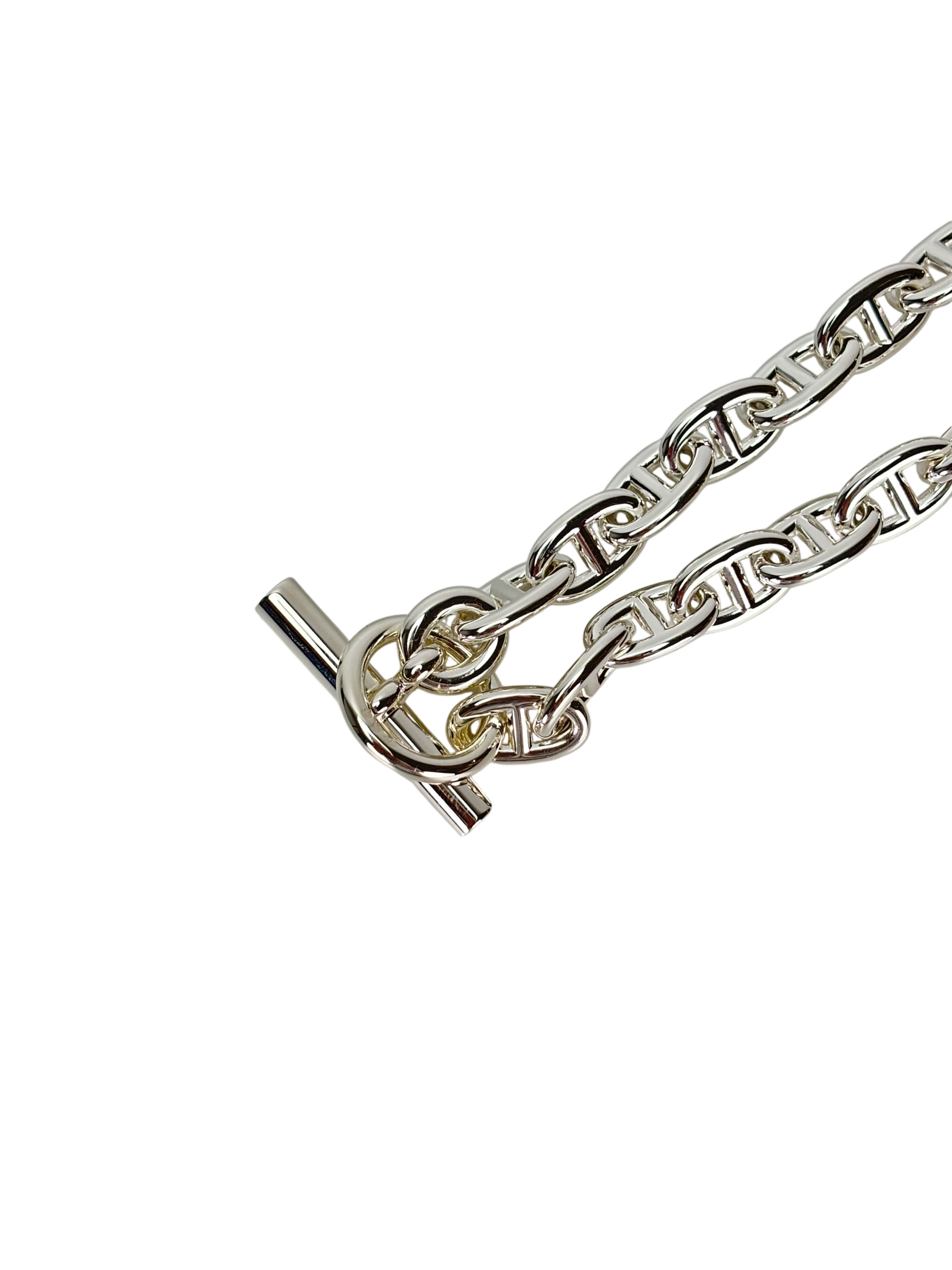 HERMES - Silver 925 Chaine d'Ancre Mantel Necklace 