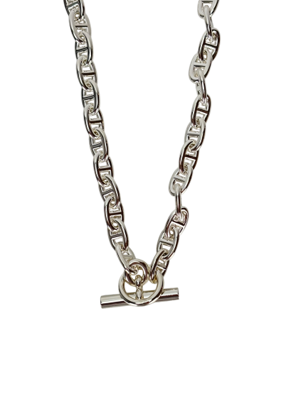 HERMES - Silver 925 Chaine d'Ancre Mantel Necklace 