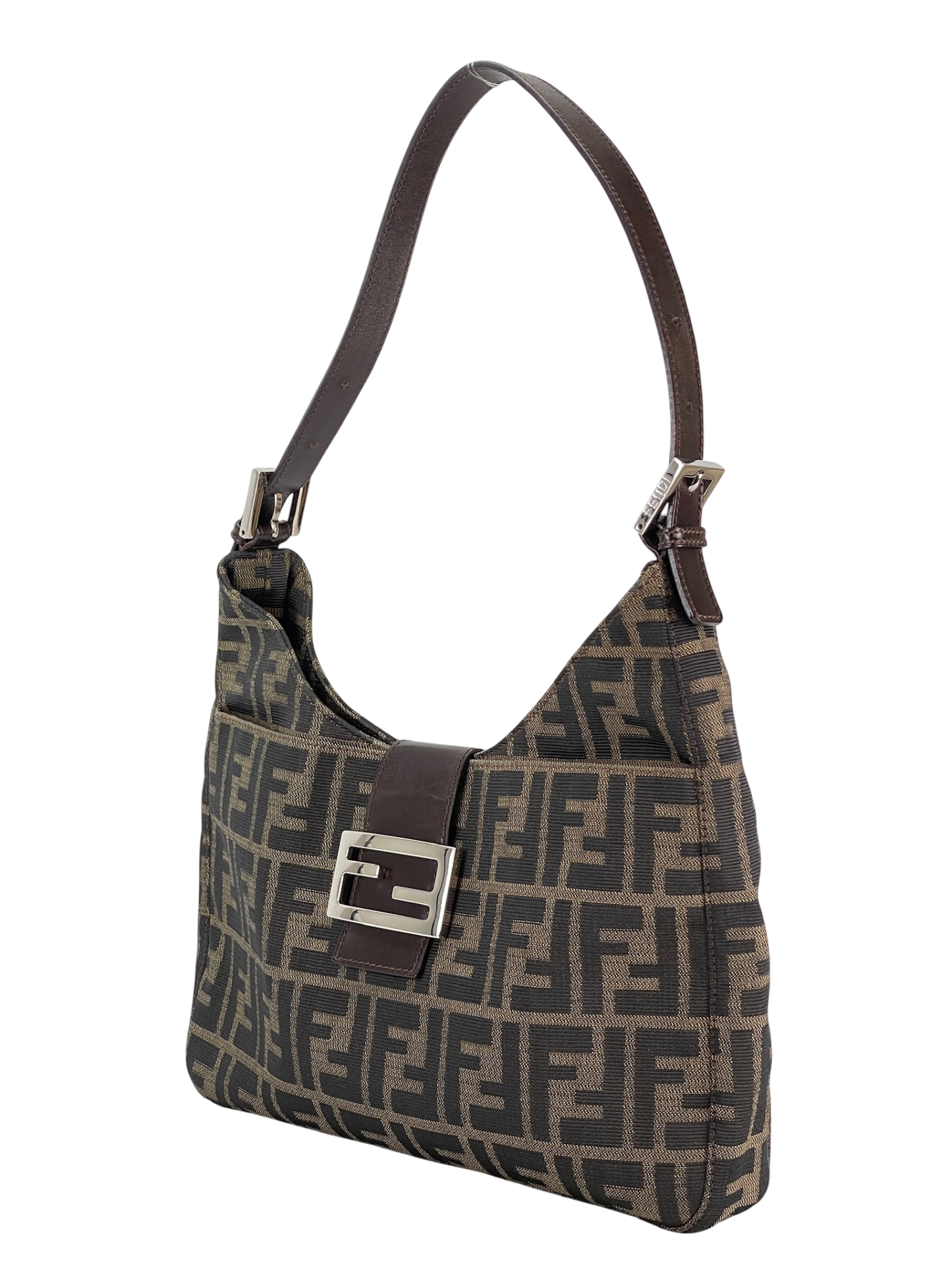 FENDI - Beige Zucca Mamma Handbag Gold Hardware