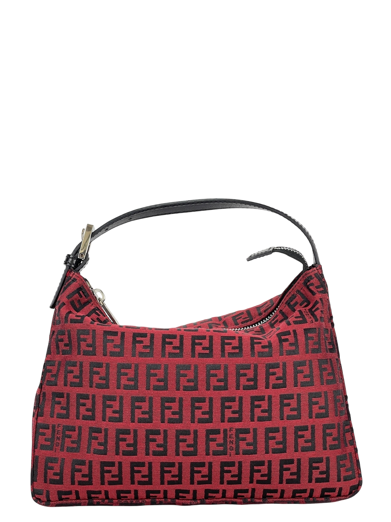 FENDI - Red Canvas Zucchino Handbag 