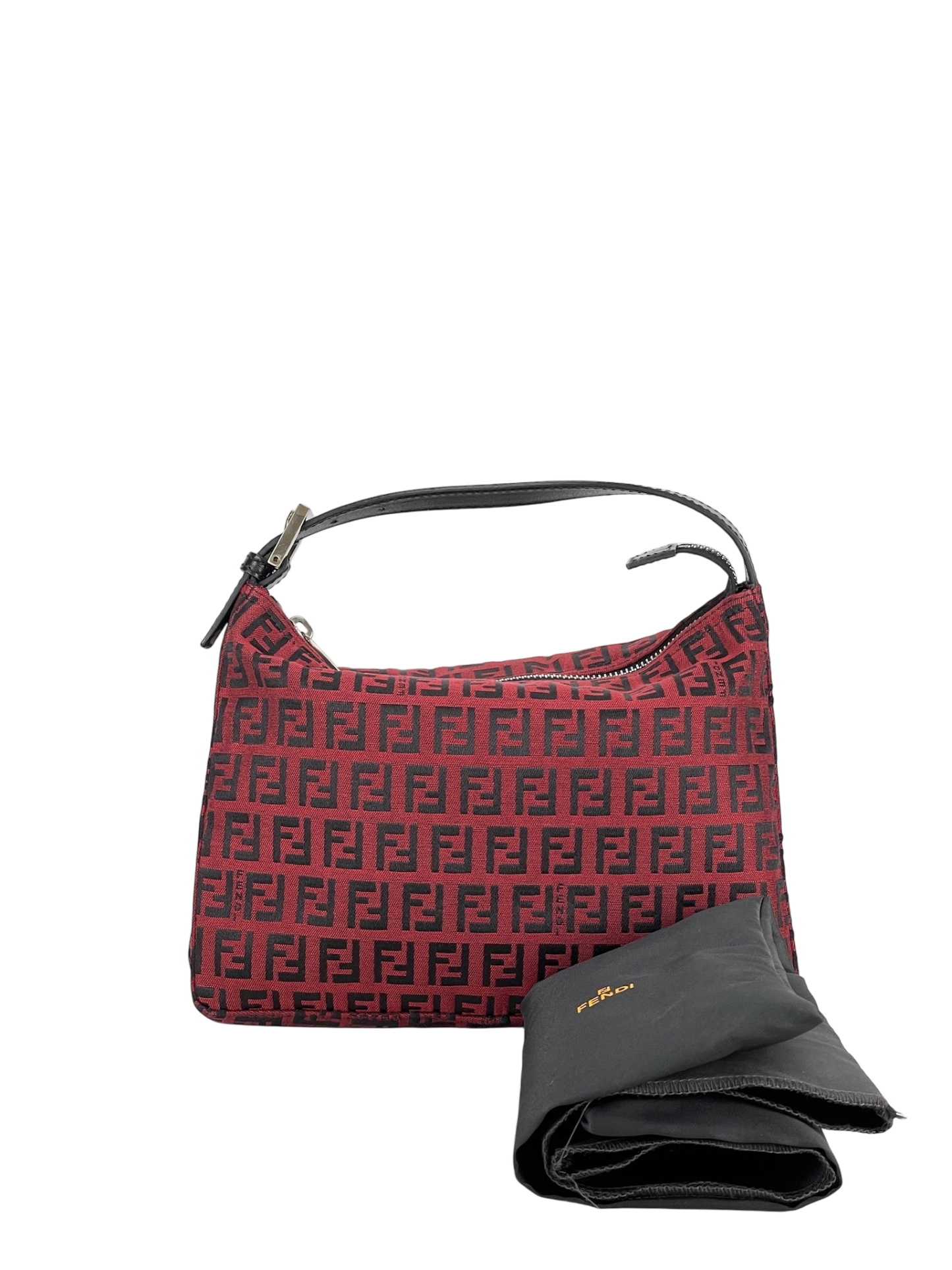 FENDI - Red Canvas Zucchino Handbag 