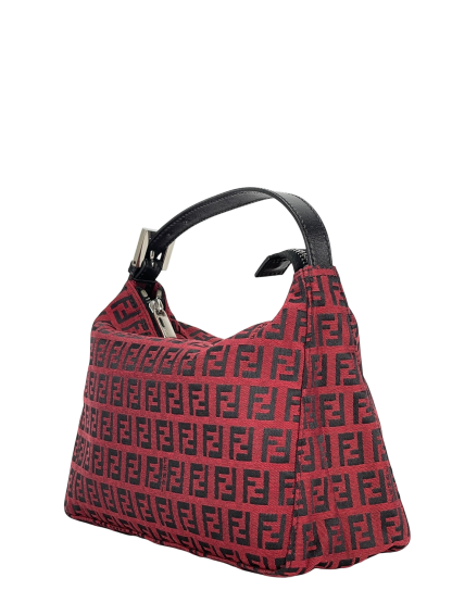 FENDI - Red Canvas Zucchino Handbag 