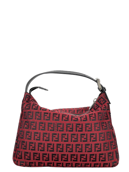 FENDI - Red Canvas Zucchino Handbag 