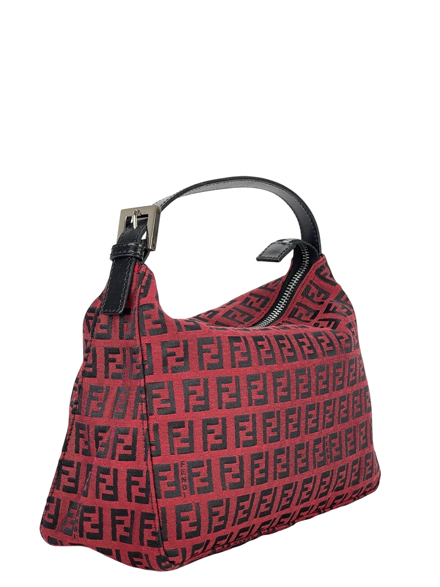 FENDI - Red Canvas Zucchino Handbag 