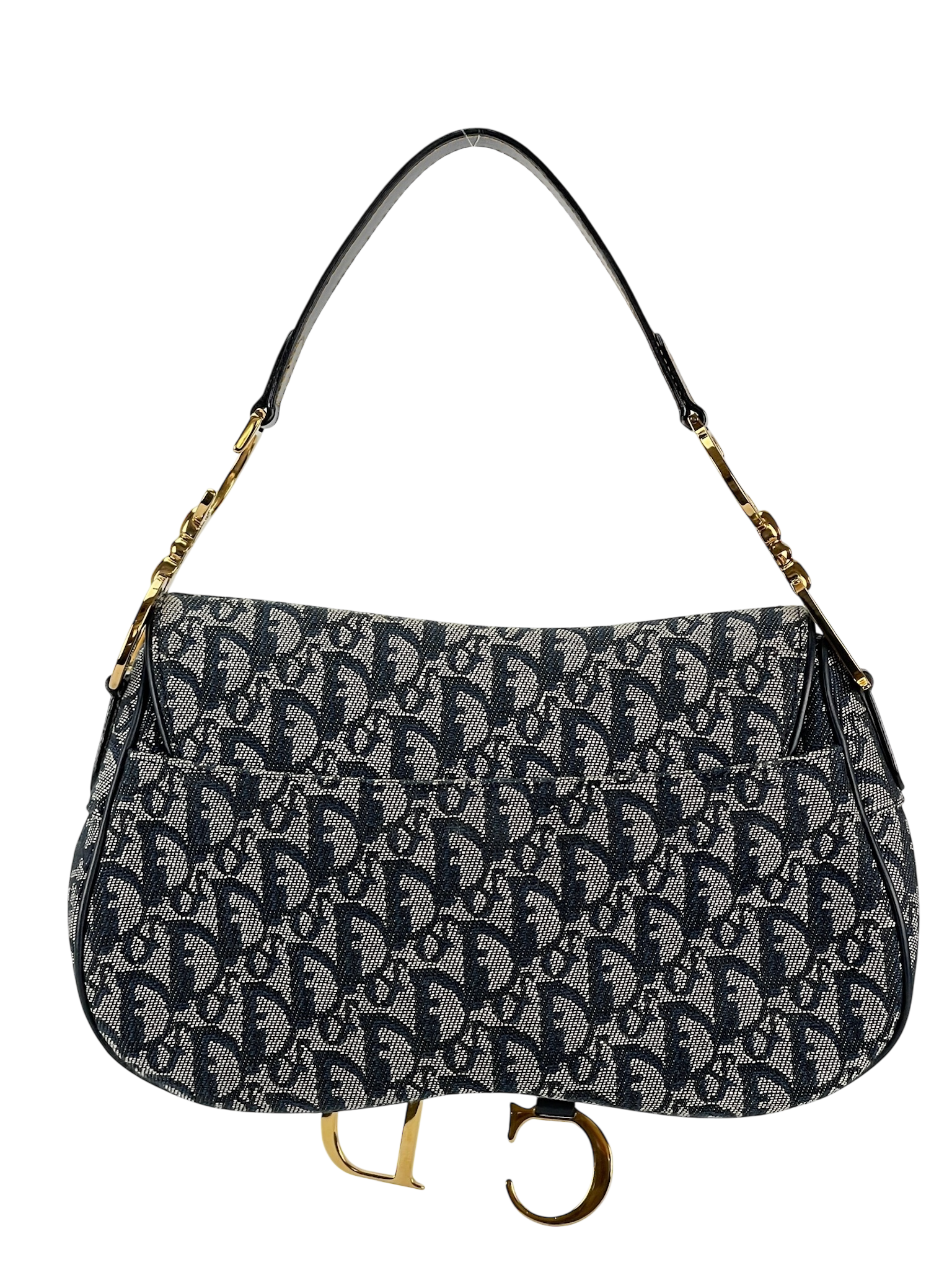 CHRISTIAN DIOR - Blue Canvas Trotter Saddle Handbag