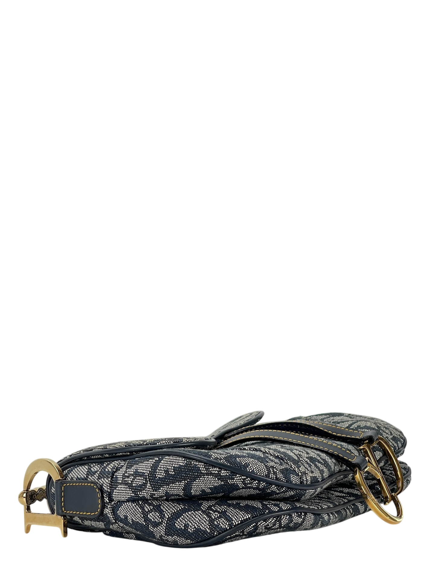 CHRISTIAN DIOR - Blue Canvas Trotter Saddle Handbag