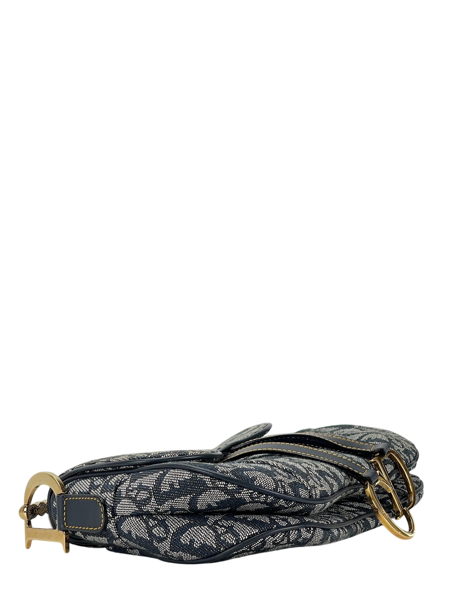 CHRISTIAN DIOR - Blue Canvas Trotter Saddle Handbag