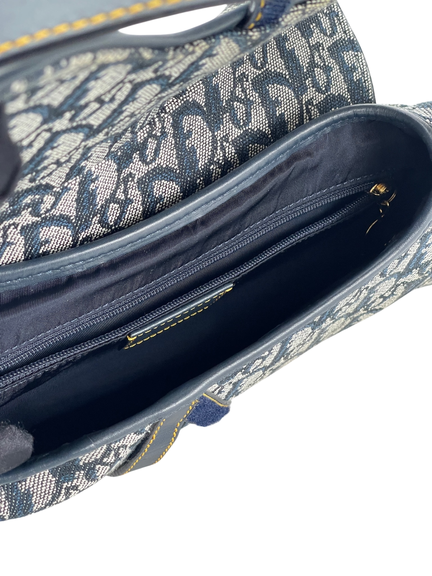CHRISTIAN DIOR - Blue Canvas Trotter Saddle Handbag