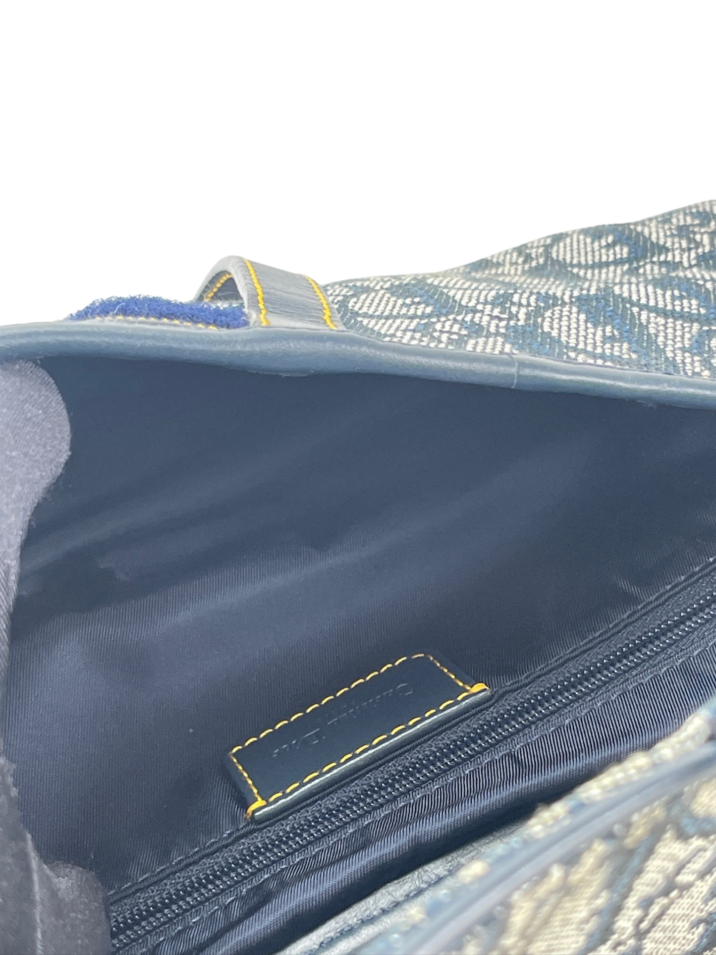 CHRISTIAN DIOR - Blue Canvas Trotter Saddle Handbag