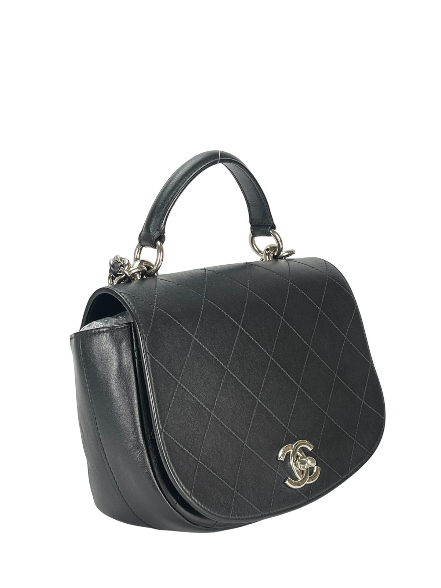 CHANEL - Black Calfskin Coco Mark 2WAY Shoulder Bag