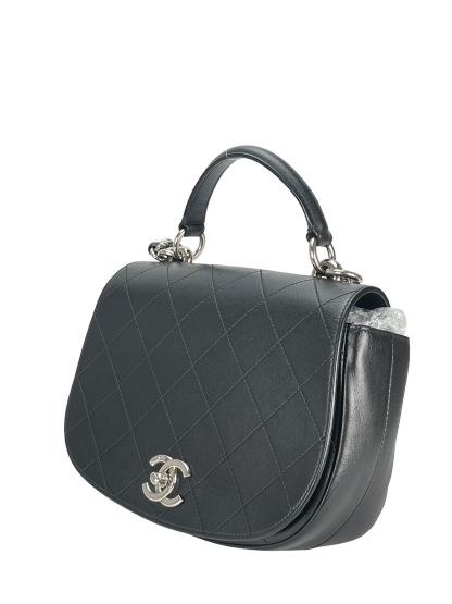 CHANEL - Black Calfskin Coco Mark 2WAY Shoulder Bag