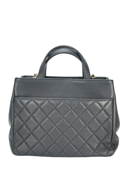 CHANEL -  Black Caviar Skin 2way Bag Gold Hardware