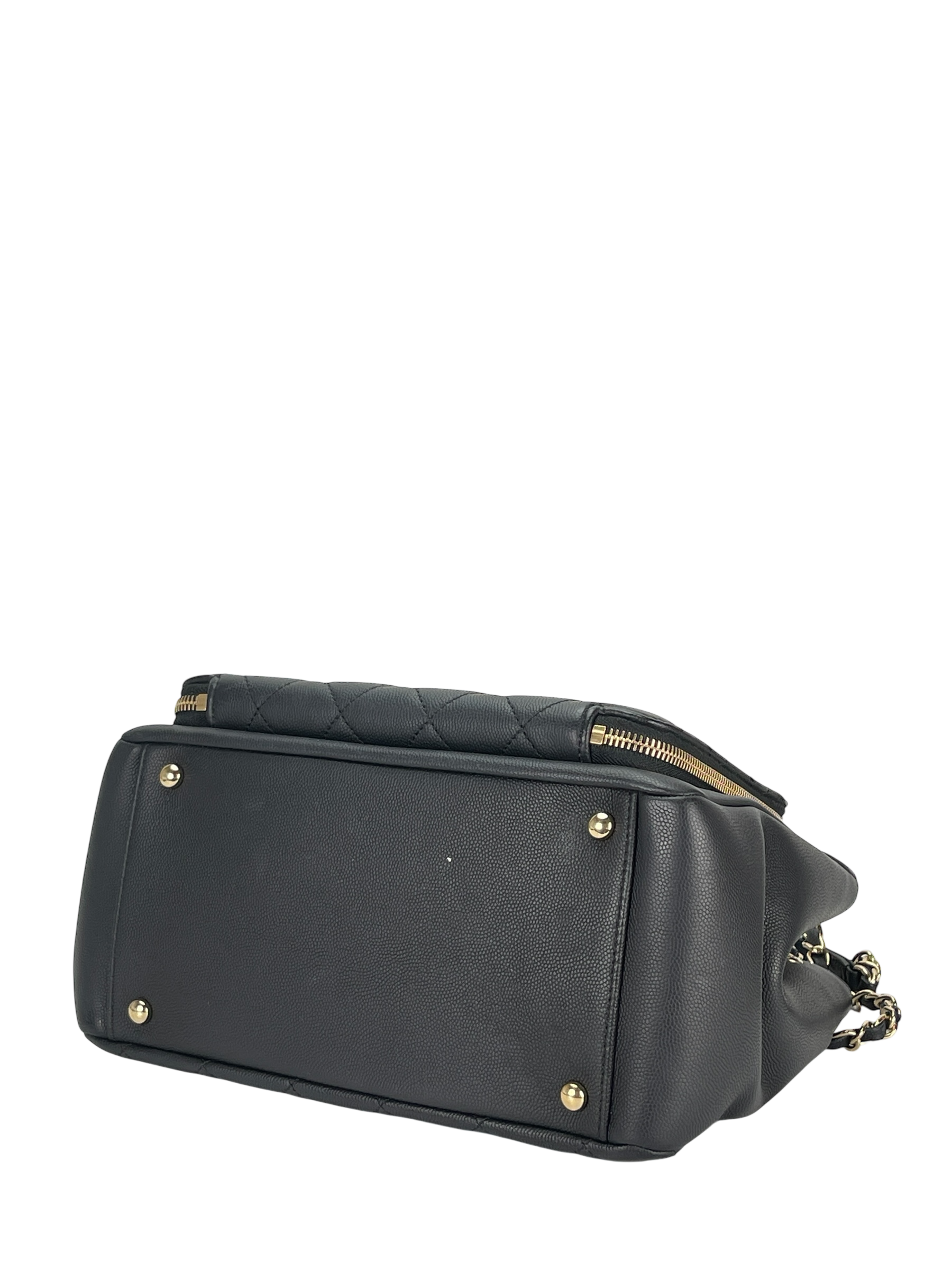 CHANEL -  Black Caviar Skin 2way Bag Gold Hardware