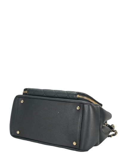 CHANEL -  Black Caviar Skin 2way Bag Gold Hardware