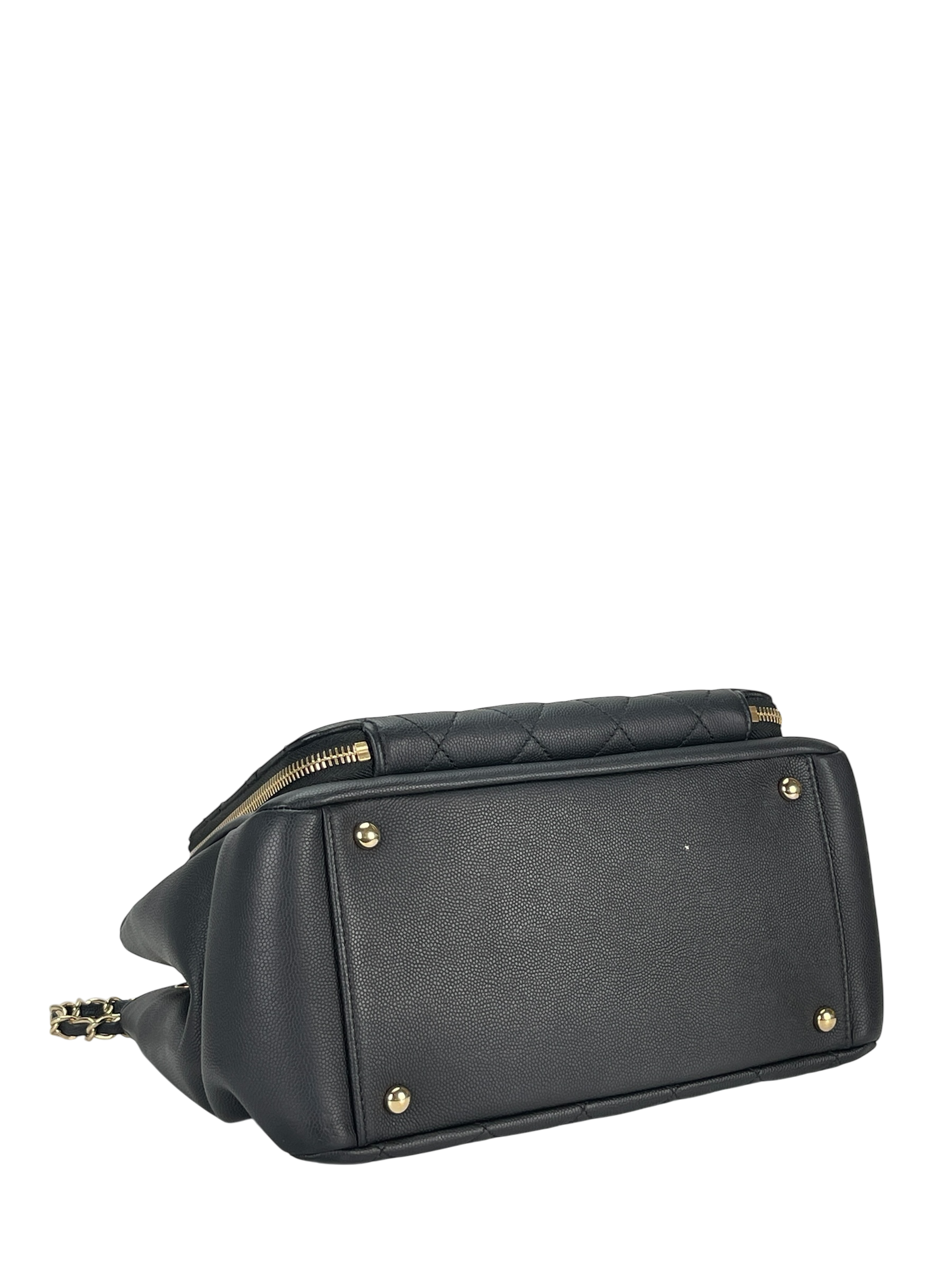 CHANEL -  Black Caviar Skin 2way Bag Gold Hardware
