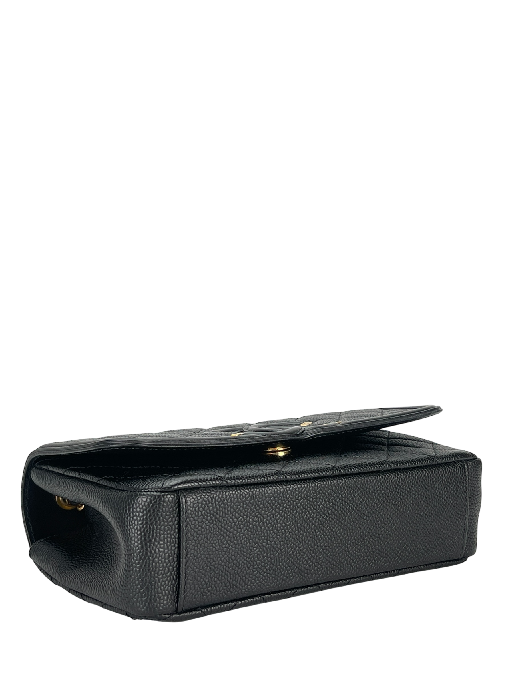 CHANEL - Black Caviar Matelasse CC Shoulder Bag