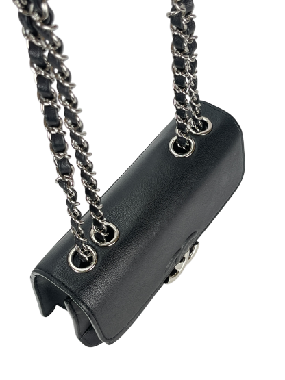 CHANEL - Black Calfskin Mini CC Box Flap Grained Bag