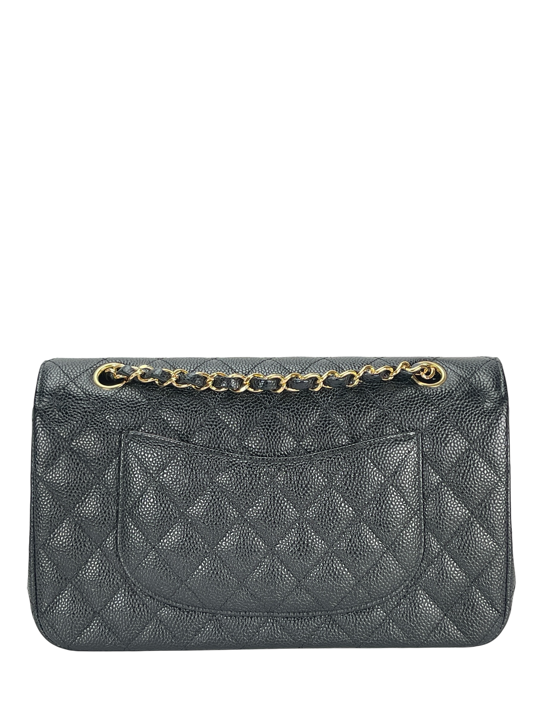 CHANEL - Medium Classic Double Flap Bag Black Caviar Gold Hardware (CF25)