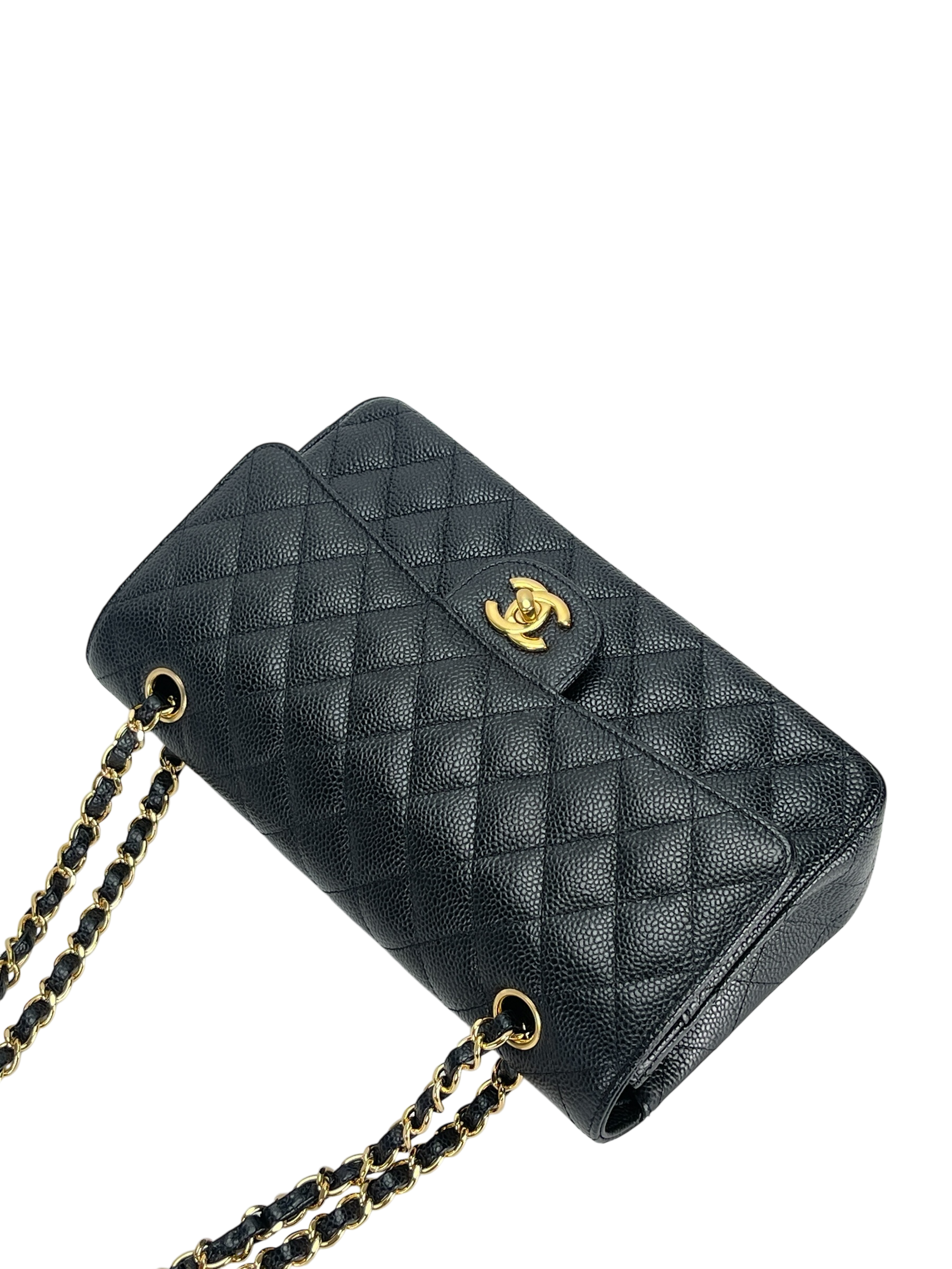 CHANEL - Medium Classic Double Flap Bag Black Caviar Gold Hardware (CF25)