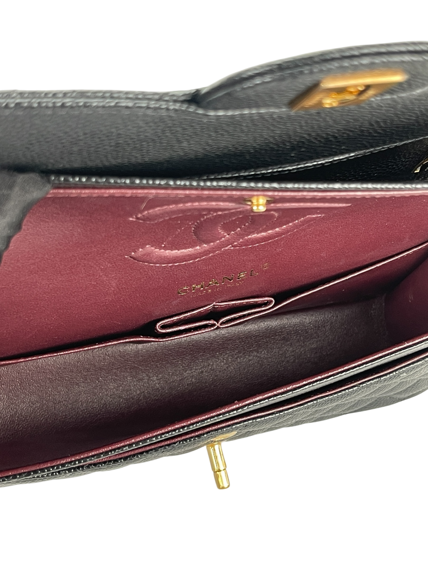 CHANEL - Medium Classic Double Flap Bag Black Caviar Gold Hardware (CF25)