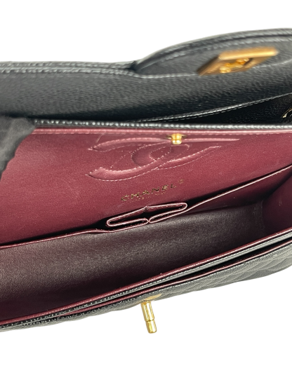 CHANEL - Medium Classic Double Flap Bag Black Caviar Gold Hardware (CF25)