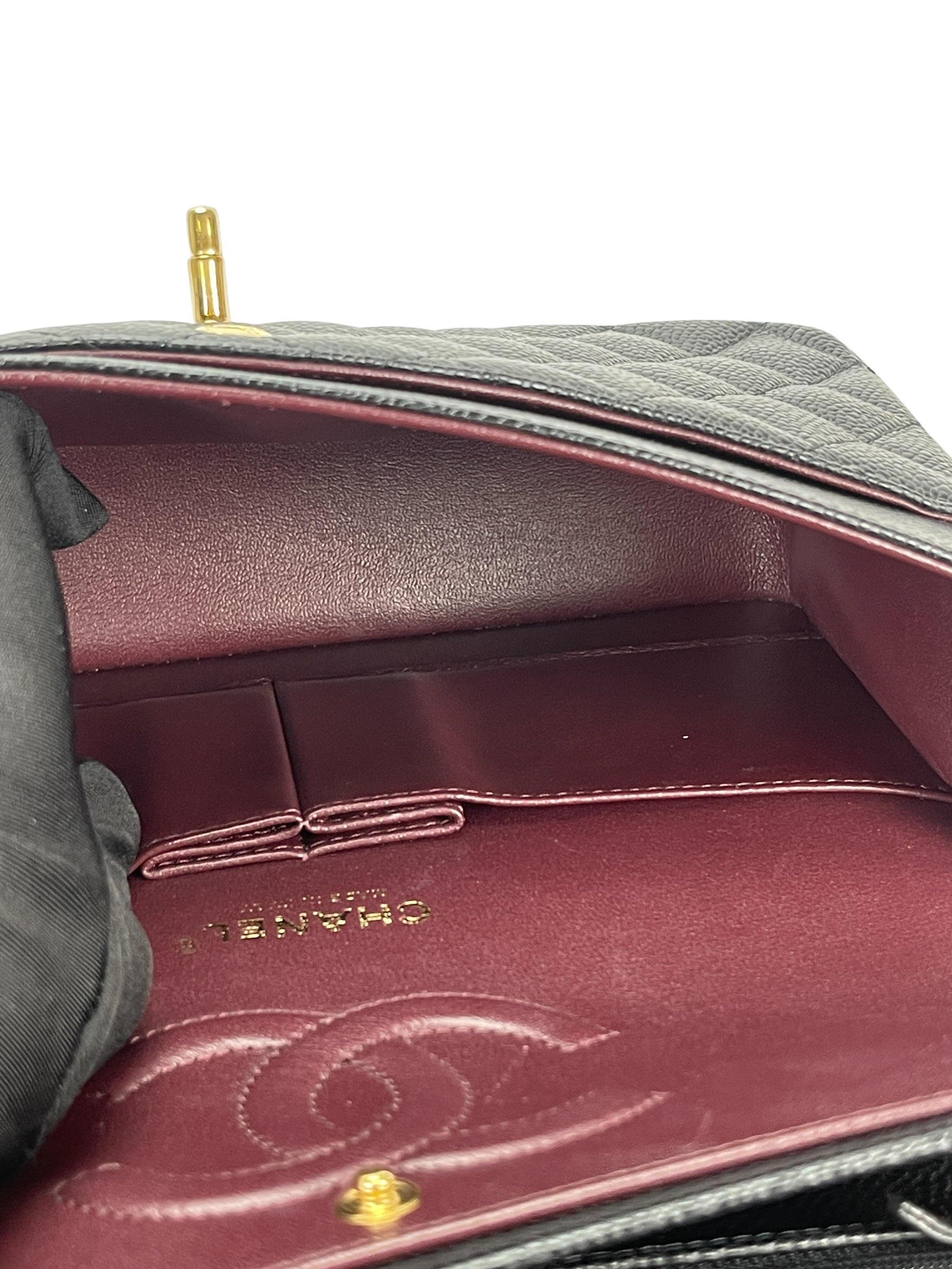 CHANEL - Medium Classic Double Flap Bag Black Caviar Gold Hardware (CF25)