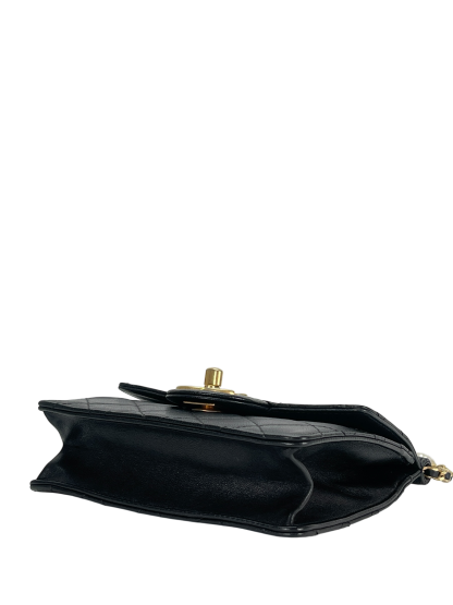 CHANEL - Black Lambskin Rucksack Vertical Pearls Flap Bag