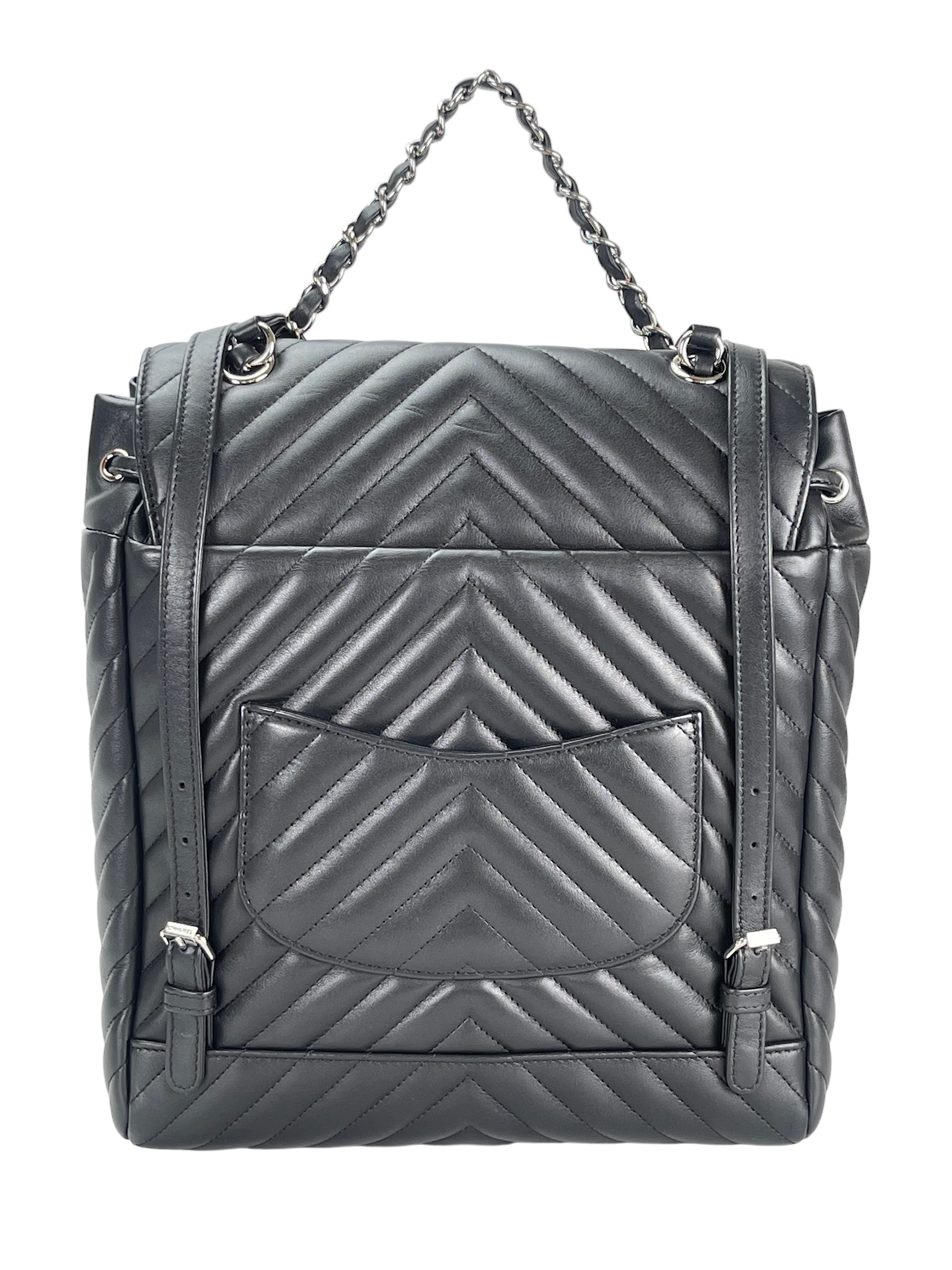 CHANEL -  Black Calfskin Coco Mark Backpack