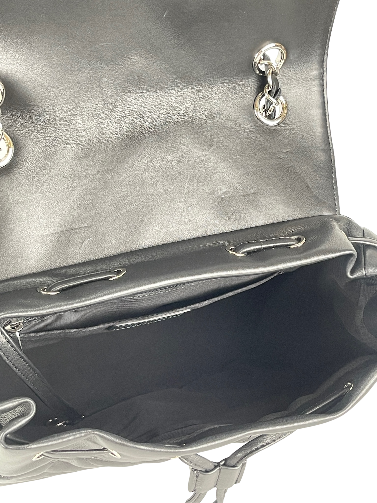 CHANEL -  Black Calfskin Coco Mark Backpack