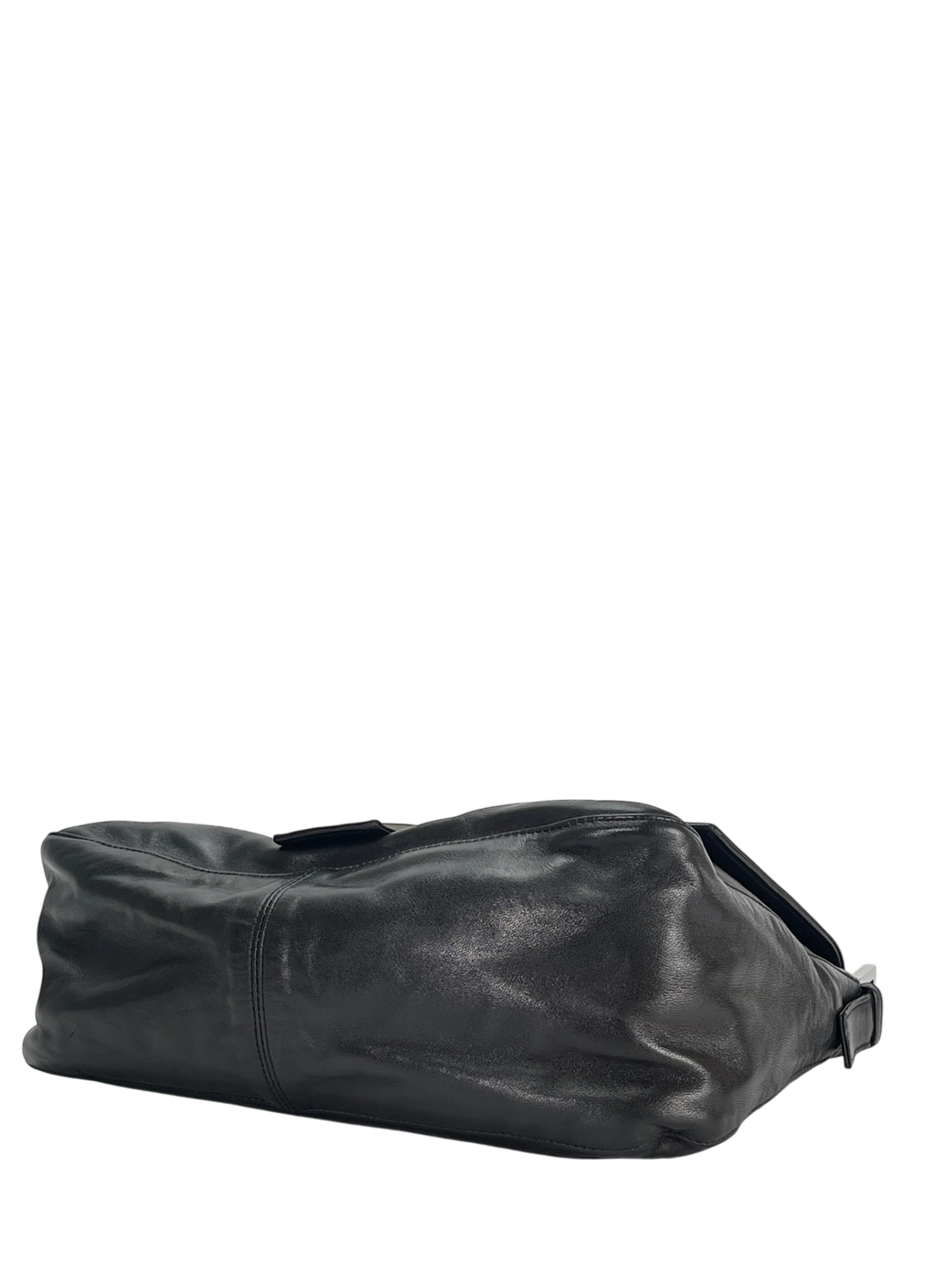 FENDI - Leather Zucca Mamma Baguette Handbag Silver Hardware