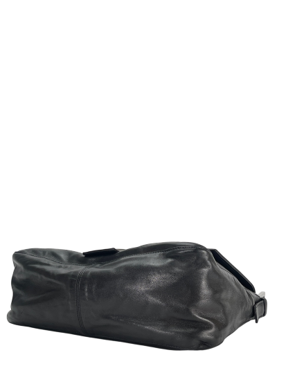 FENDI - Leather Zucca Mamma Baguette Handbag Silver Hardware