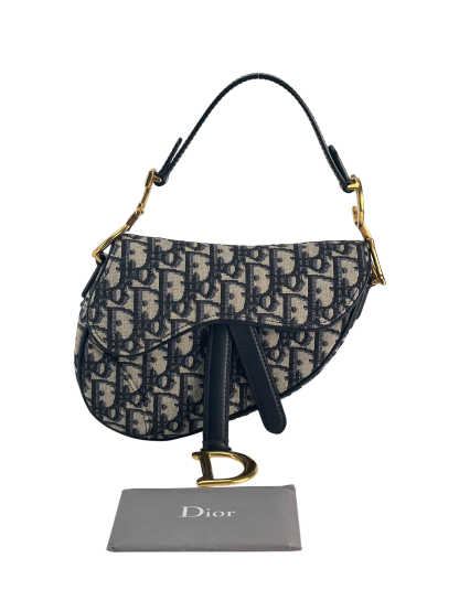 CHRISTIAN DIOR - Navy Trotter Saddle Handbag