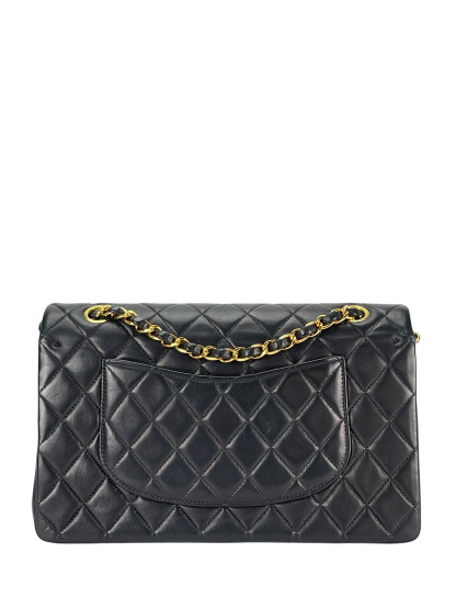 CHANEL - Medium Classic Double Flap Bag Black Lambskin Gold Hardware (CF25)