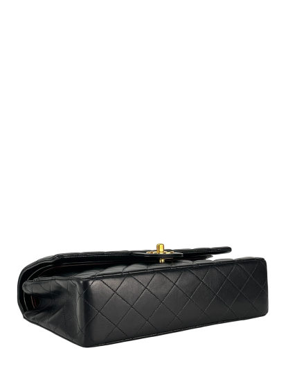 CHANEL - Medium Classic Double Flap Bag Black Lambskin Gold Hardware (CF25)