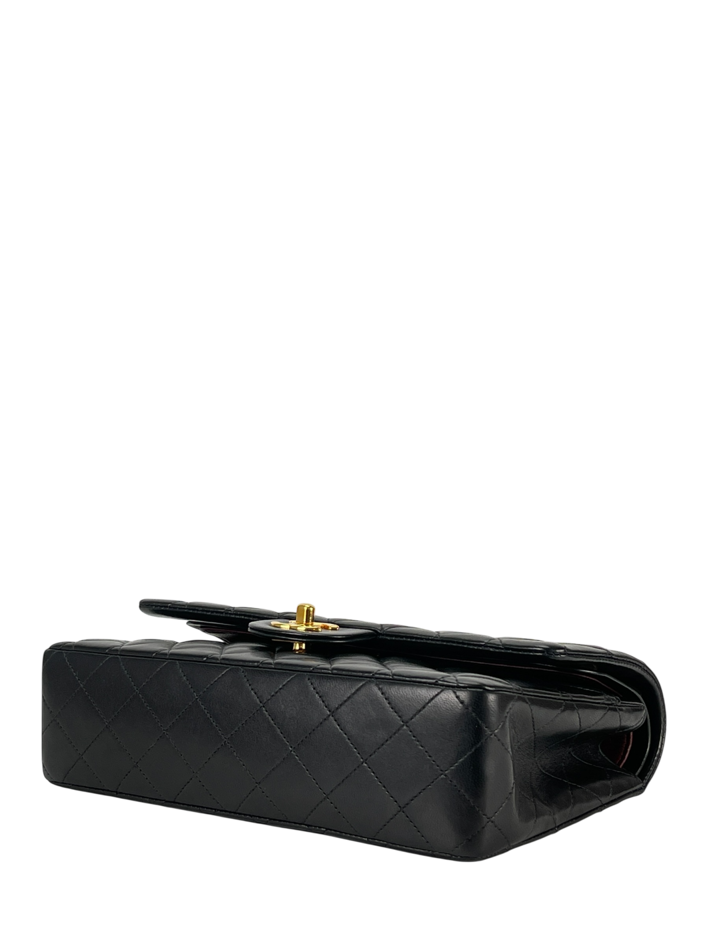 CHANEL - Medium Classic Double Flap Bag Black Lambskin Gold Hardware (CF25)