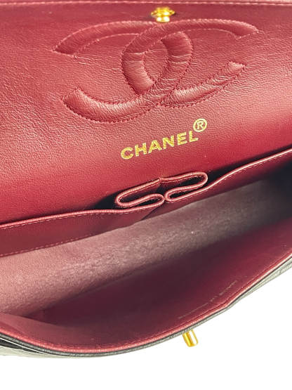 CHANEL - Medium Classic Double Flap Bag Black Lambskin Gold Hardware (CF25)