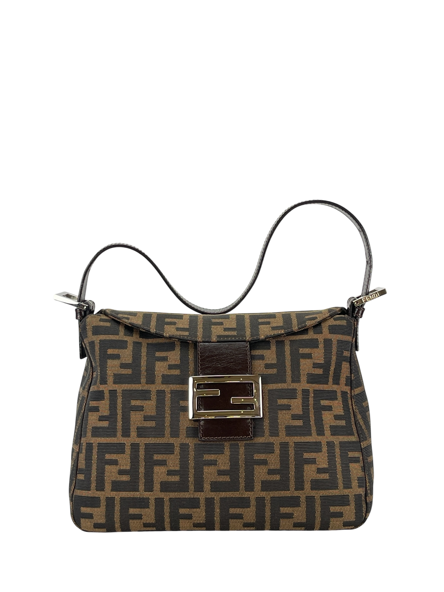 FENDI - Zucca Shoulder Bag Brown Silver Hardware
