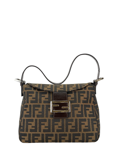 FENDI - Zucca Shoulder Bag Brown Silver Hardware