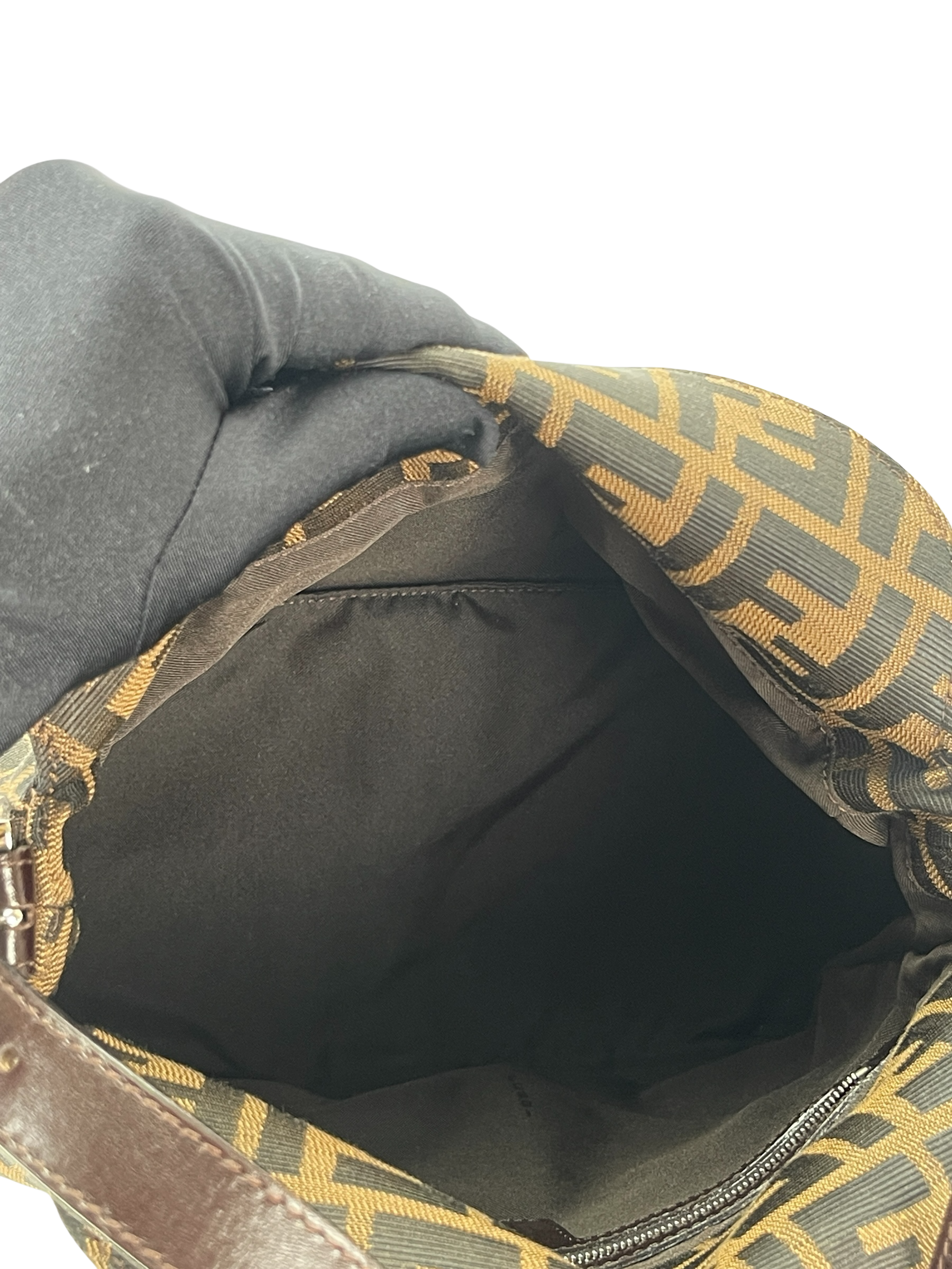 FENDI - Zucca Shoulder Bag Brown Silver Hardware