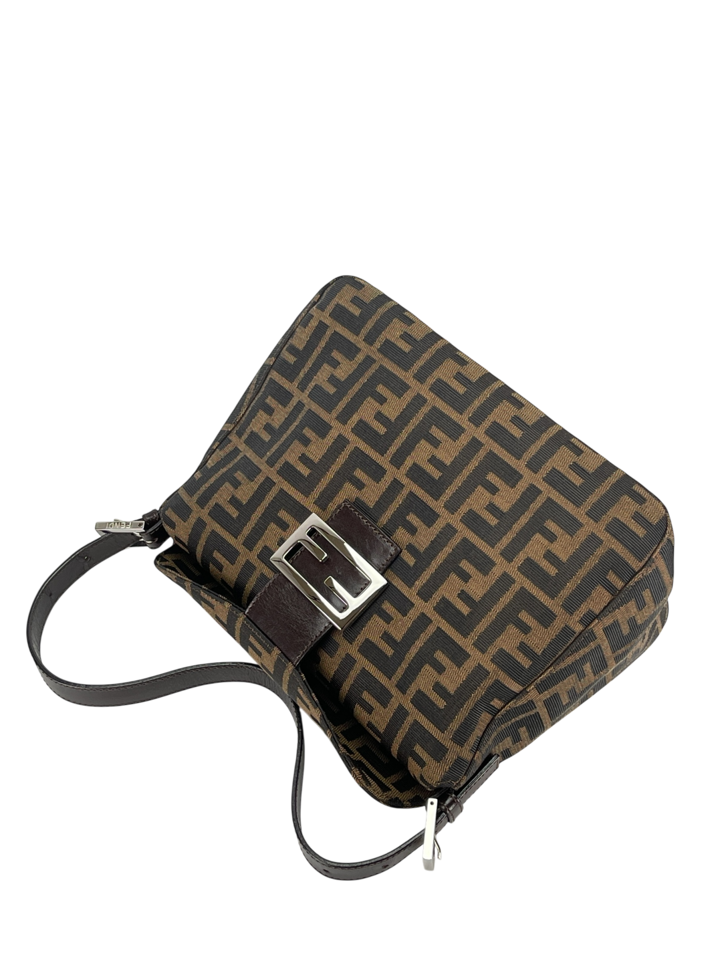FENDI - Zucca Shoulder Bag Brown Silver Hardware