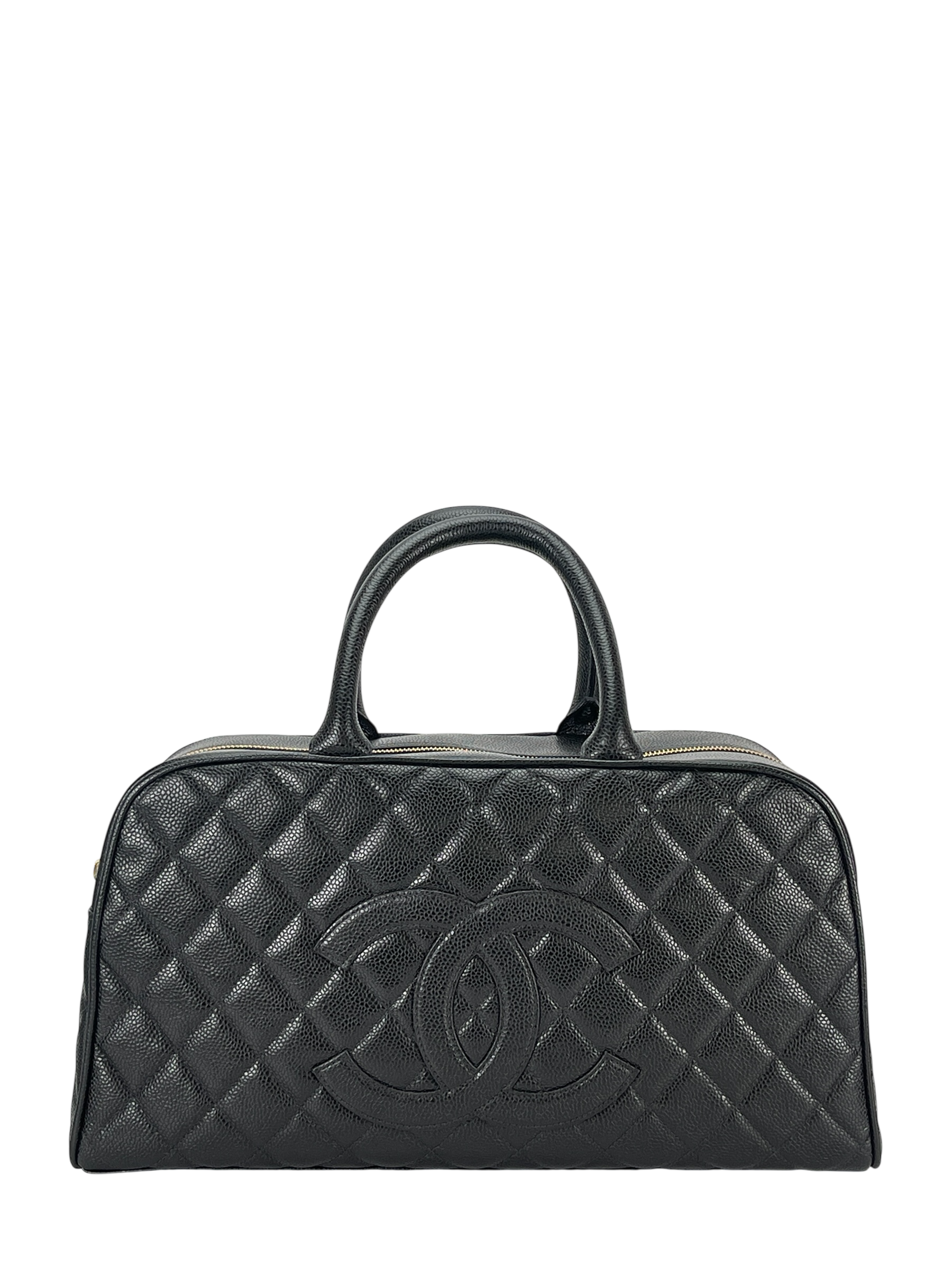 CHANEL - Black Caviar Bowling Handbag