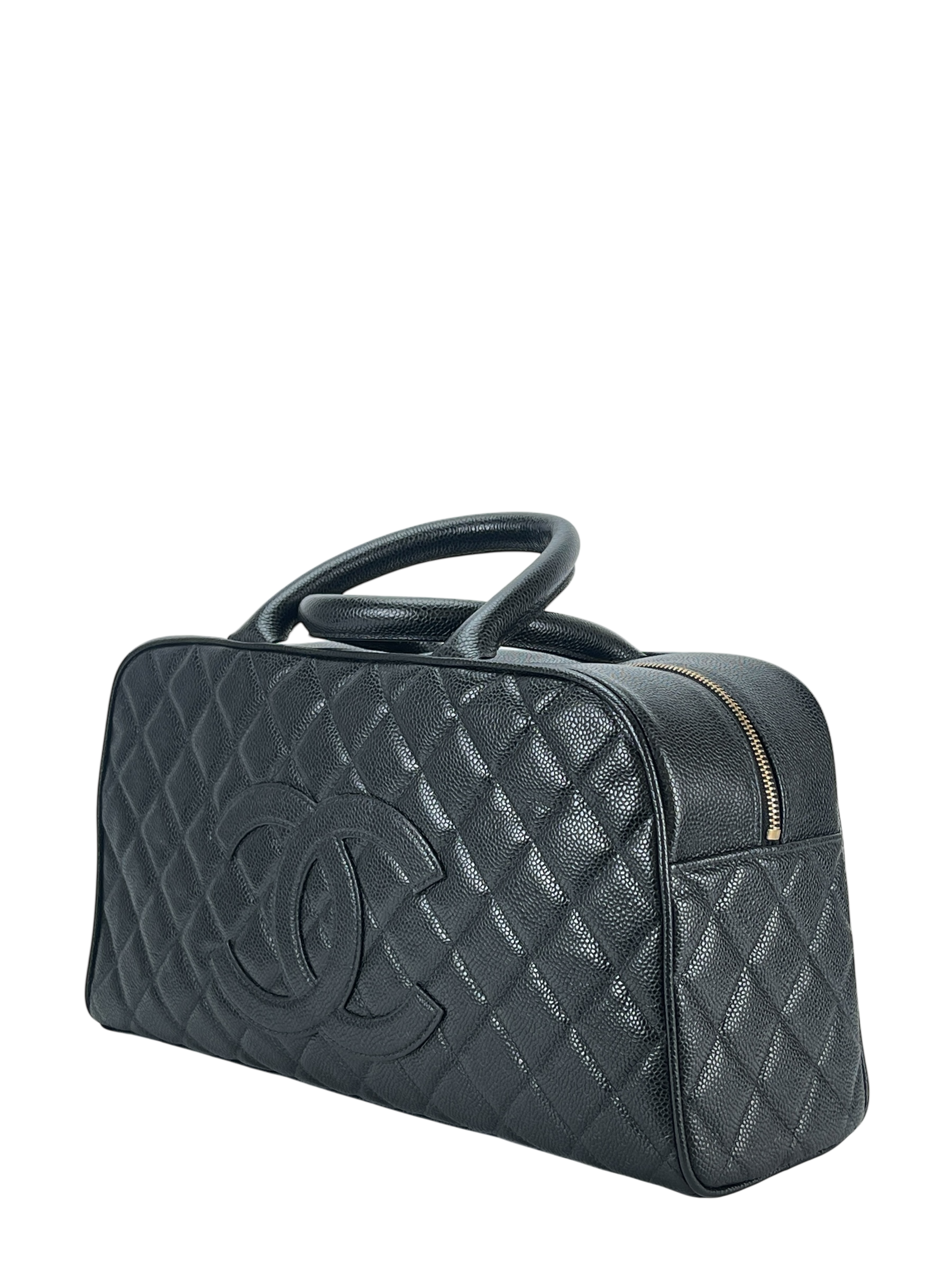 CHANEL - Black Caviar Bowling Handbag