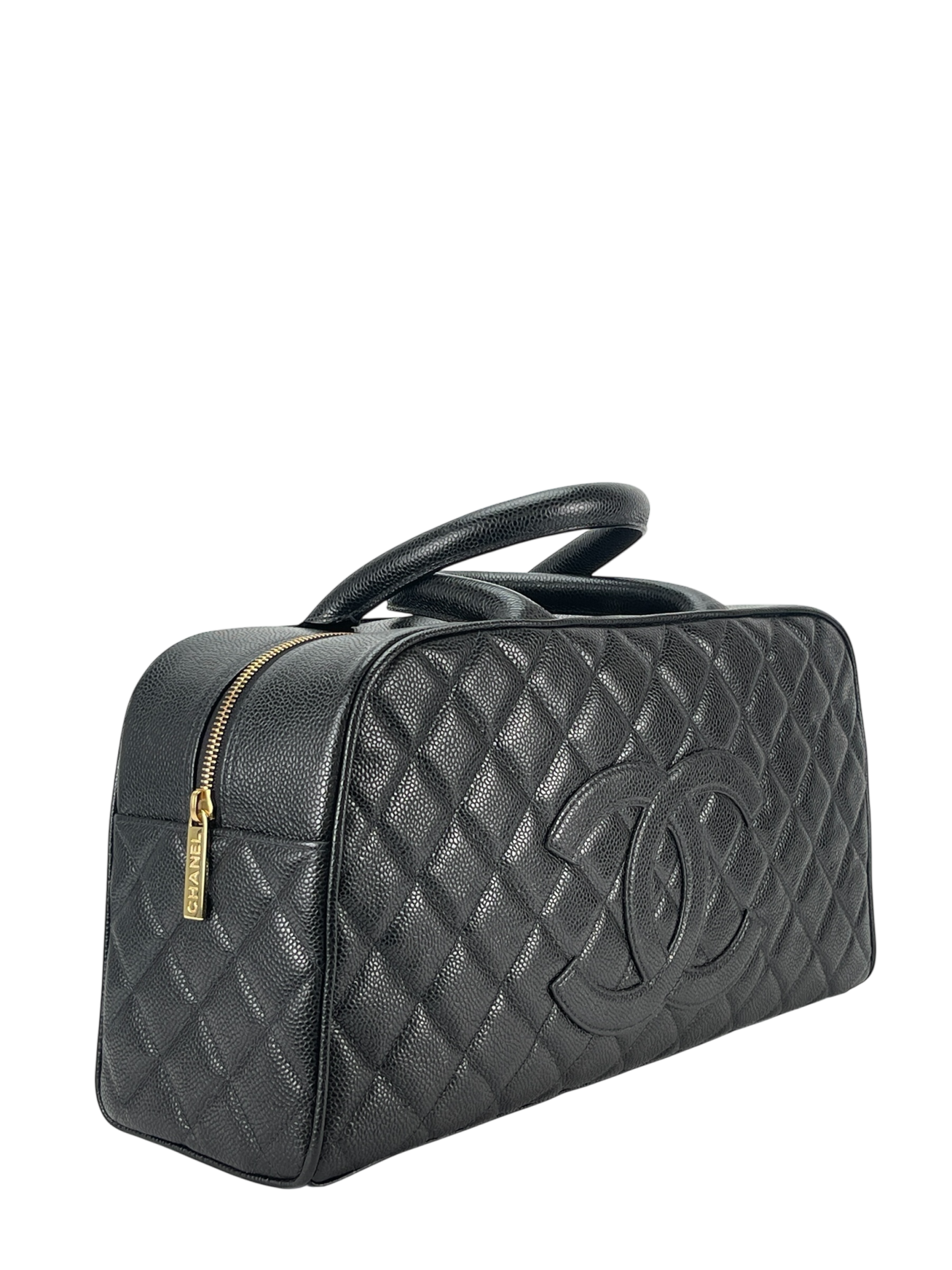 CHANEL - Black Caviar Bowling Handbag