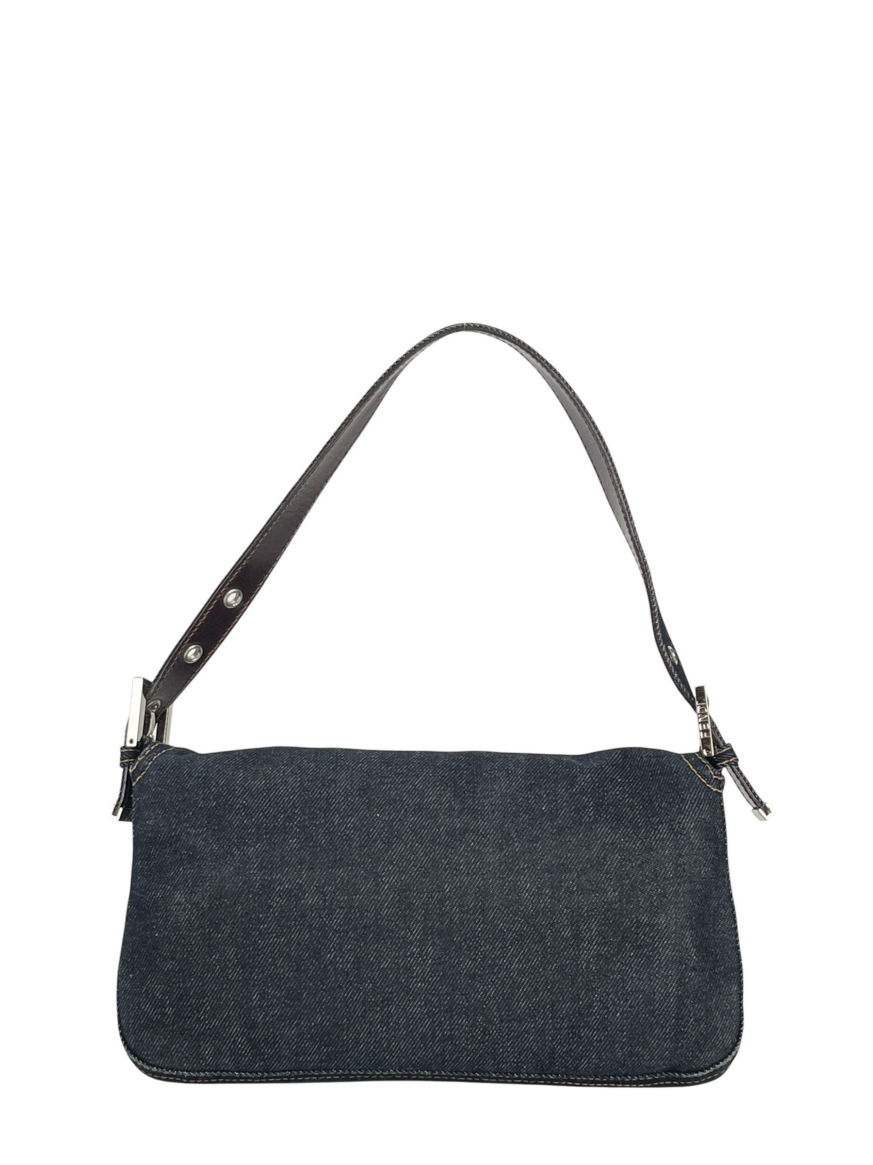 FENDI - Dark Denim Baguette Bag Silver Hardware