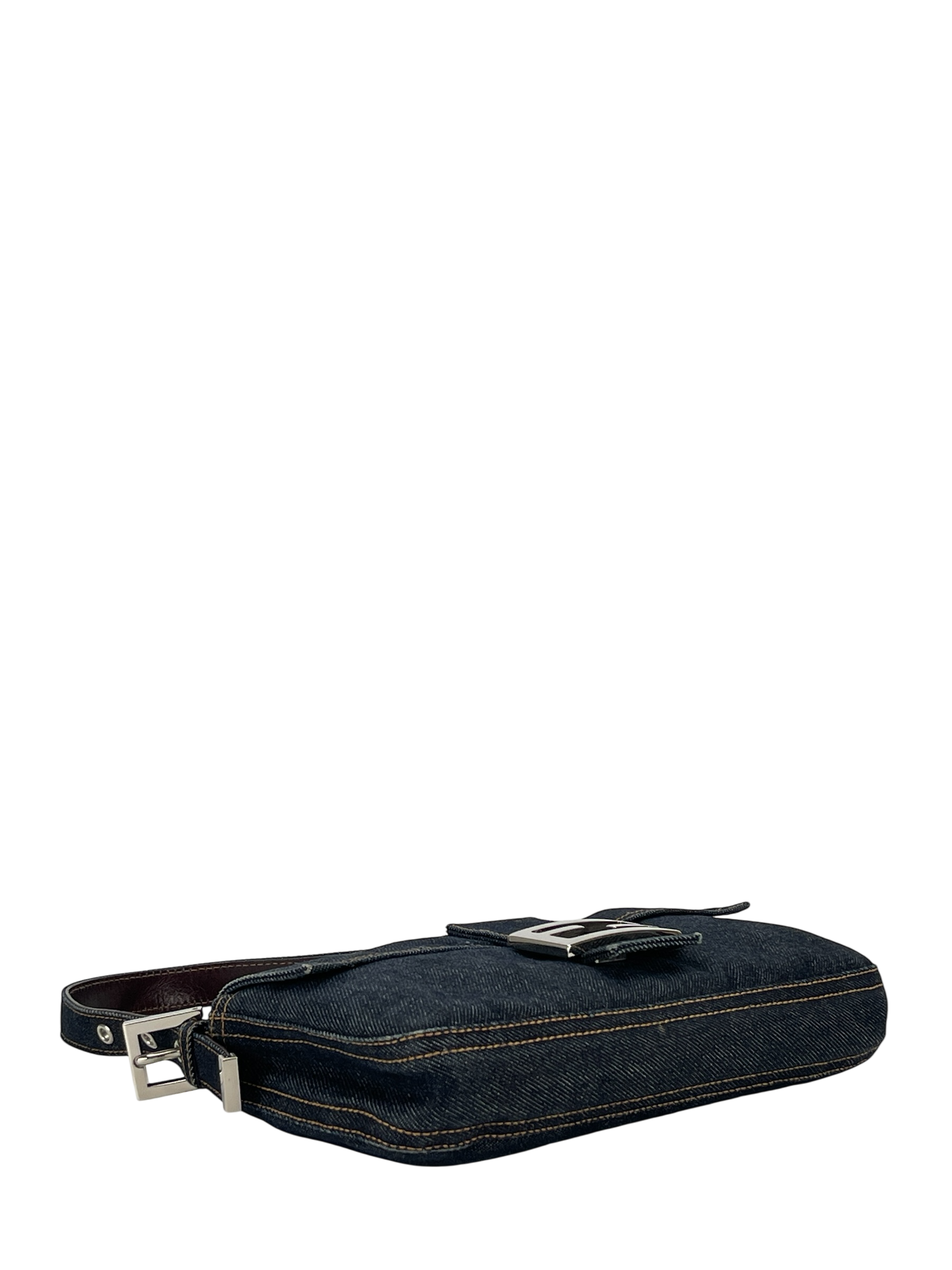 FENDI - Dark Denim Baguette Bag Silver Hardware