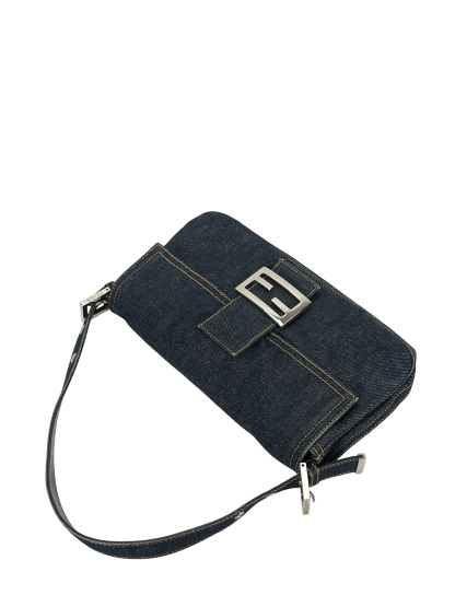 FENDI - Dark Denim Baguette Bag Silver Hardware