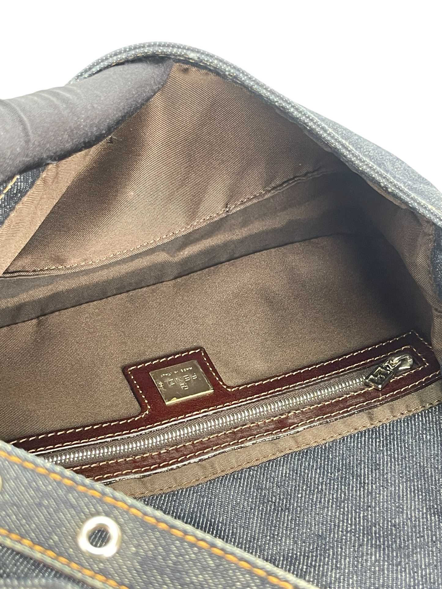 FENDI - Dark Denim Baguette Bag Silver Hardware