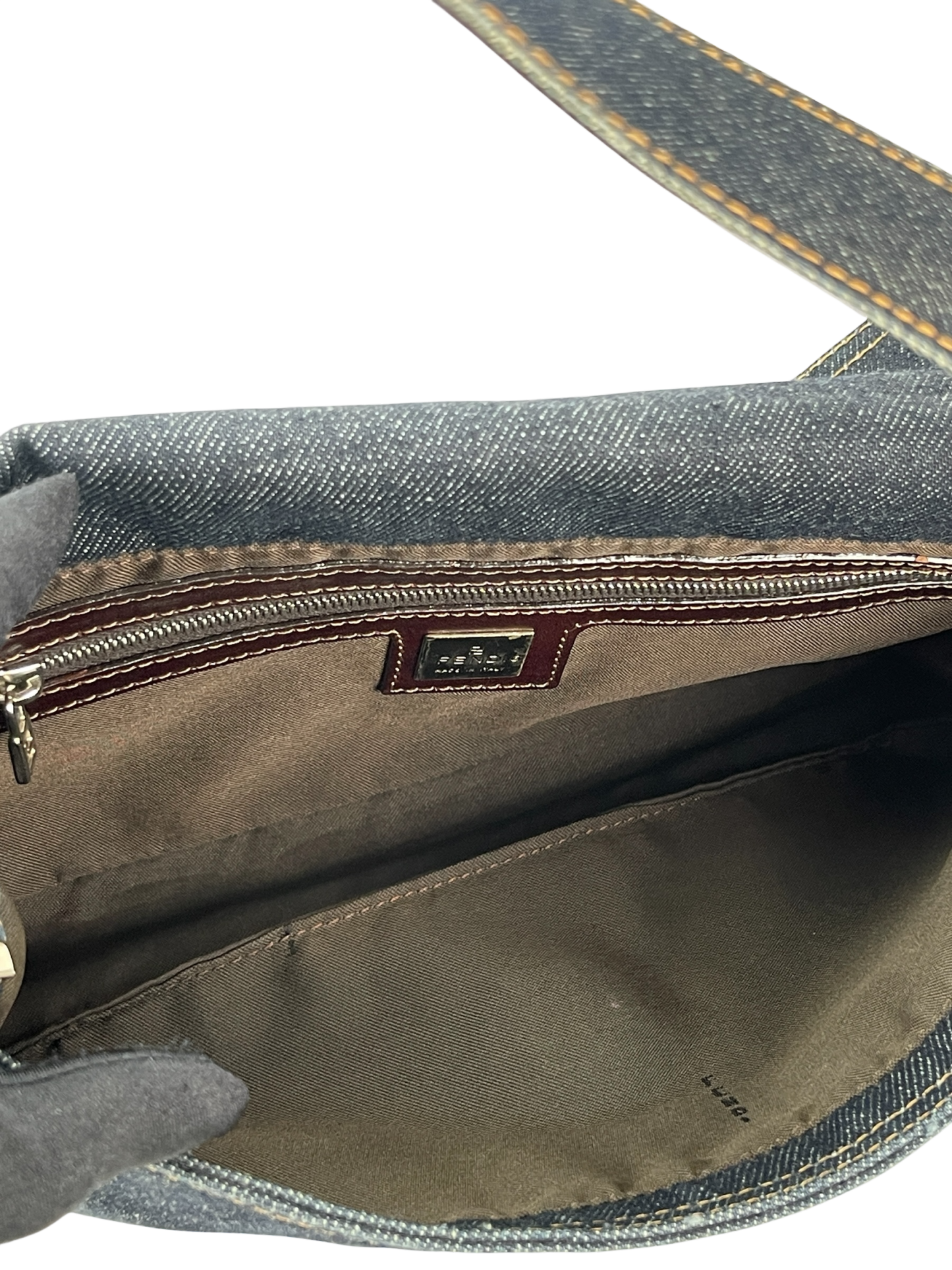 FENDI - Dark Denim Baguette Bag Silver Hardware
